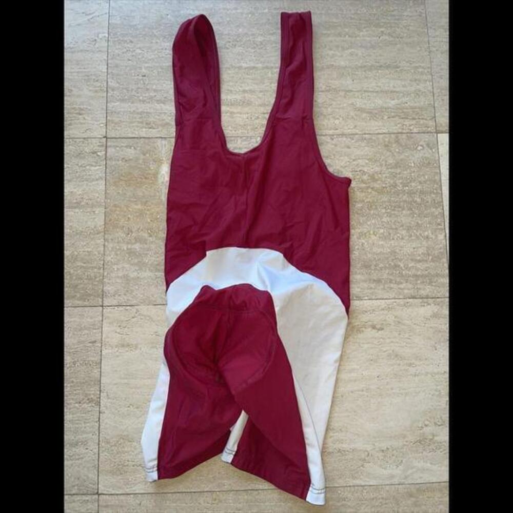 BIEMME‎ Cycling Bib Shorts Red White Size 6 Made in Italy